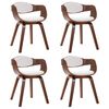 vidaXL Sillas de comedor 4 unidades madera curvada y cuero sint&eacute;tico
