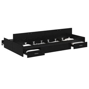 vidaXL Cama con almacenamiento con caj&oacute;n Roble Negro 120 x 200 cm