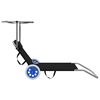 vidaXL Tumbona plegable con toldo y ruedas acero negra