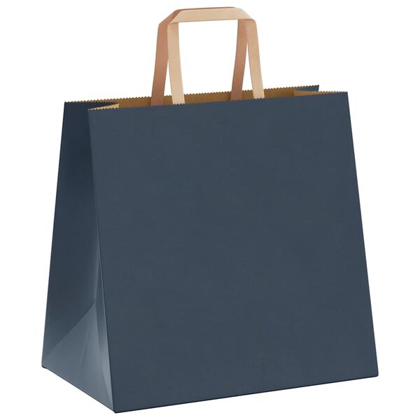 vidaXL Bolsas de papel con asas 50 uds azul 26x17x25 cm