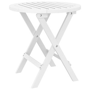 vidaXL Mesa de jard&iacute;n plegable madera maciza de acacia blanco &Oslash; 46 cm