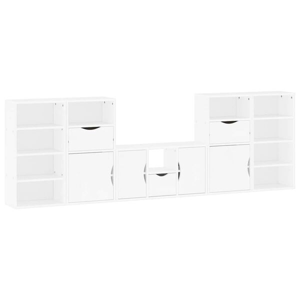 vidaXL Muebles de TV 5 uds. con almacenaje "ODDA" blanco madera pino