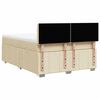 vidaXL Cama box spring con colch&oacute;n tela color crema 140x190 cm