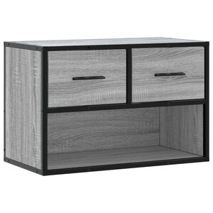 vidaXL Mueble de TV madera y metal roble ahumado 60x31x39,5 cm