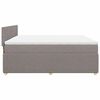 vidaXL Cama box spring con colch&oacute;n tela gris taupe 180x200 cm