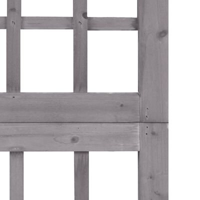 vidaXL Biombo/Enrejado de 4 paneles madera de abeto gris 161x180 cm