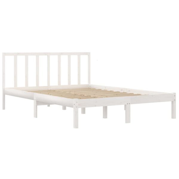 vidaXL Estructura de cama sin colchón madera pino blanco 140x200 cm