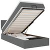 vidaXL Cama otomana con colch&oacute;n y LED tela gris oscuro 90x200 cm