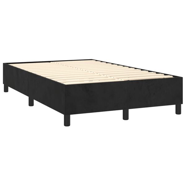 vidaXL Cama box spring con colch&oacute;n terciopelo negro 120x190 cm
