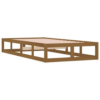 vidaXL Estructura cama individual madera maciza marrón miel 75x190 cm