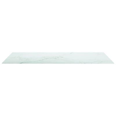 vidaXL Tablero mesa diseño mármol vidrio templado blanco 120x65 cm 8mm