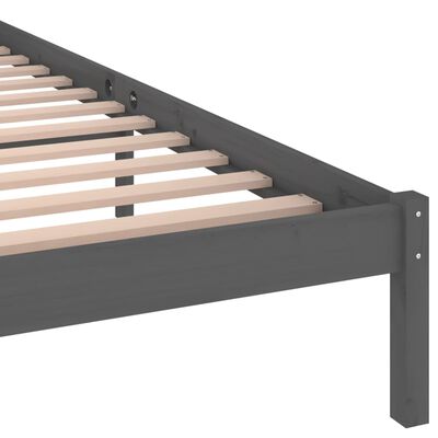 vidaXL Estructura de cama madera maciza de pino gris 160x200 cm