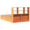 vidaXL Cama sin colch&oacute;n madera maciza de pino marr&oacute;n cera 140x190 cm