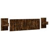 vidaXL Cabecero cama con mesitas madera ingenier&iacute;a roble ahumado 240cm