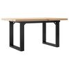 vidaXL Mesa de centro marco O madera maciza pino y acero 80x50x40,5 cm