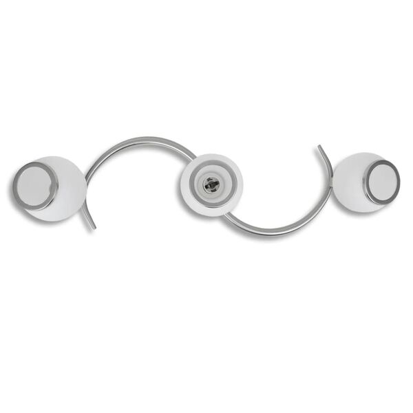 vidaXL Lámpara de techo de cristal y soporte curvado 3 bombillas E14