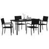 vidaXL Conjunto de Comedor de Jard&iacute;n 5 pcs Negro rat&aacute;n sint&eacute;tico