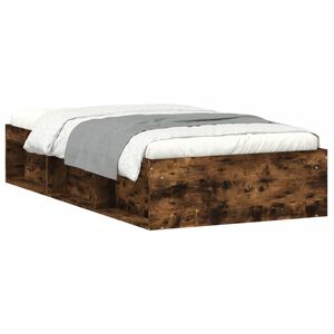 vidaXL Estructura de cama roble ahumado 100x200 cm