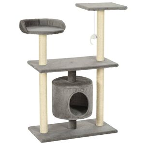 vidaXL Rascador para gatos con postes rascadores de sisal 95 cm gris