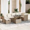 vidaXL Set de sof&aacute;s de jard&iacute;n y cojines 8 piezas rat&aacute;n sint&eacute;tico beige