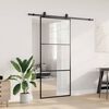vidaXL Puerta corredera con set herrajes negro 90x205 cm vidrio ESG
