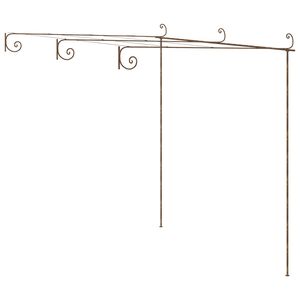 vidaXL P&eacute;rgola de jard&iacute;n marr&oacute;n antiguo 3x3x2,5 m hierro