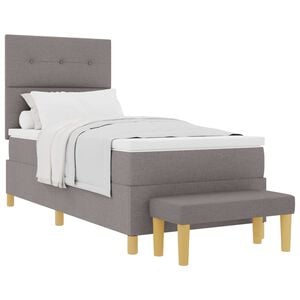 vidaXL Cama tipo Box Spring con coj&iacute;n Taup&eacute; 200 x 80 cm tela