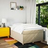 vidaXL Cama box spring con colch&oacute;n tela color crema 120x200 cm