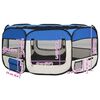 vidaXL Parque de perros plegable y bolsa transporte azul 145x145x61cm