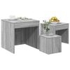 vidaXL Mesas apilables 3 pzas madera contrachapada color gris Sonoma
