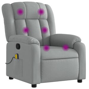 vidaXL Sill&oacute;n reclinable de masaje con tela gris claro