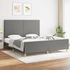 vidaXL Cama sin colch&oacute;n de tela gris oscuro 180x200 cm
