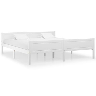vidaXL Estructura de cama de madera maciza de pino blanco 180x200 cm