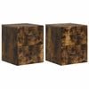 vidaXL Mesita de Noche de Pared 2 uds. Roble Ahumado 34,5 x 33 x 40 cm