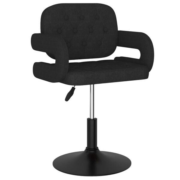 vidaXL Sillas de comedor giratorias 2 unidades tela negro