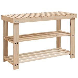 vidaXL Zapatero 2 en 1 madera maciza de abeto