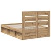 vidaXL Estructura de cama con cabecera Roble Artesanal 120 x 200 cm