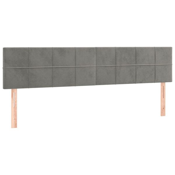 vidaXL Cabeceros terciopelo gris claro 180x5x78/88 cm