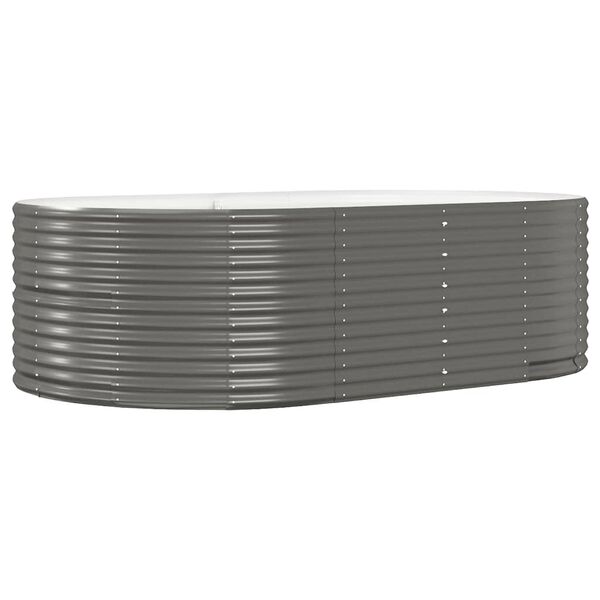 vidaXL Jardinera arriate acero galvanizado gris 212x140x68 cm