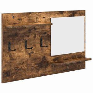 vidaXL Perchero de pared con estante Roble ahumado 90 x 10 x 50 cm