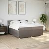 vidaXL Cama box spring con colch&oacute;n tela gris taupe 200x200 cm