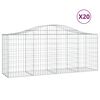 vidaXL Cestas de gaviones 20 uds forma de arco hierro 200x50x80/100 cm