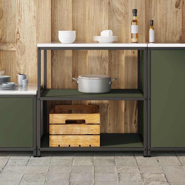 vidaXL Almacenamiento de cocina Verde Oliva 60 x 50 x 92 cm Acero