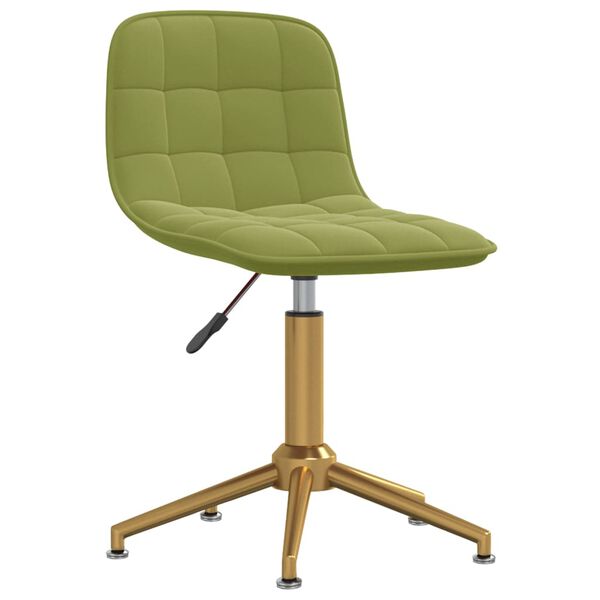 vidaXL Silla de comedor giratoria de terciopelo verde claro