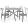 vidaXL Juego de muebles de comedor 5 piezas MDF gris