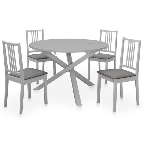 vidaXL Juego de muebles de comedor 5 piezas MDF gris