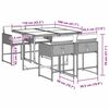 vidaXL Set comedor de jard&iacute;n 5 piezas con cojines rat&aacute;n sint&eacute;tico gris