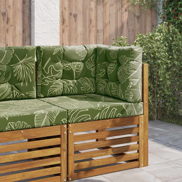 vidaXL Coj&iacute;n para sof&aacute; de exterior 3 pcs Dise&ntilde;o de Hojas Poli&eacute;ster