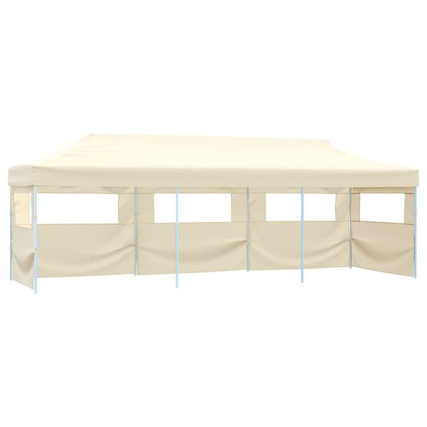 vidaXL Carpa de fiestas pop-up plegable con 5 paredes crema 3x9 m
