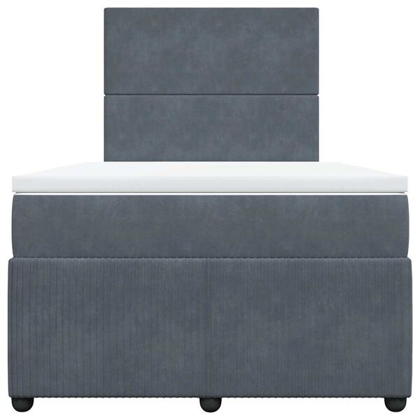 vidaXL Cama box spring con colch&oacute;n terciopelo gris oscuro 120x200 cm
